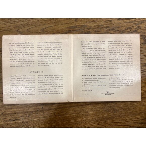 Damn Yankees Vinyl Rca Victor 45 EP Record Musical 3 Sides 6 Songs Set - Picture 8 of 11